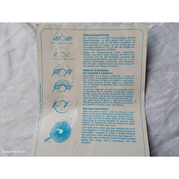 Vintage 1970s Inox set of 4 pompon makers plastic 4 different sizes instructions - Picture 4 of 10